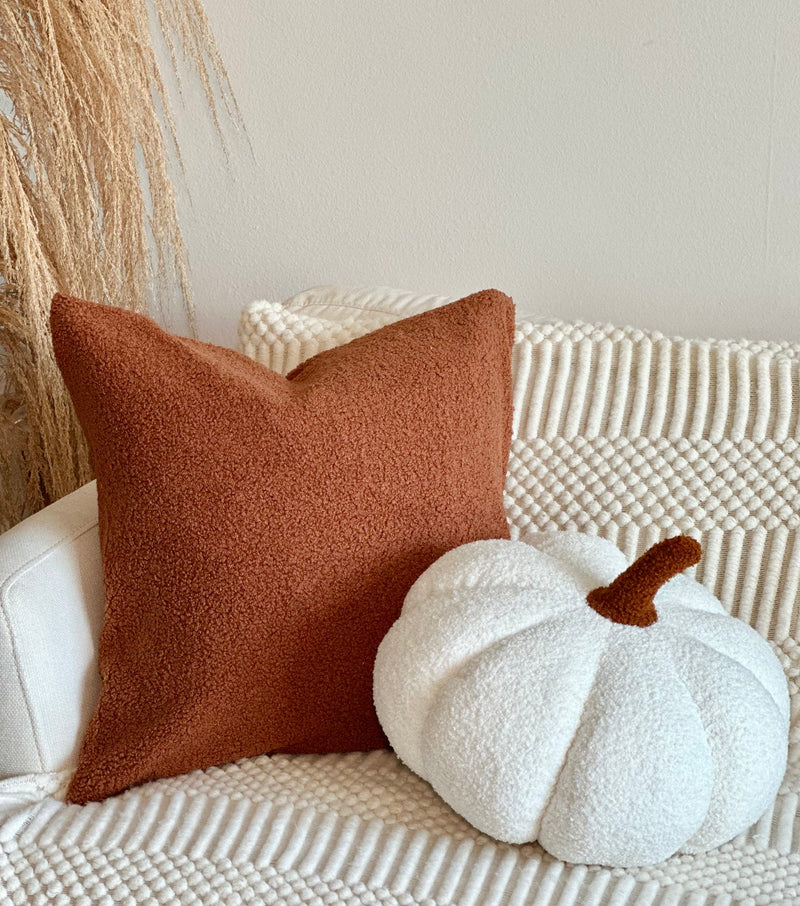 Busa Designs Jumbo Sherpa Cream Pumpkin Pillow