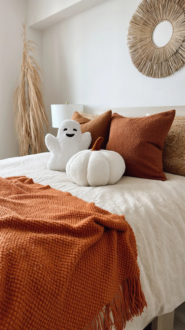 Busa Designs Jumbo Sherpa Cream Pumpkin Pillow
