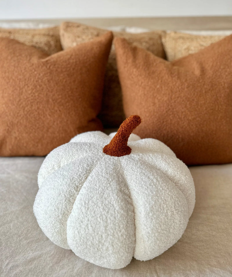 Busa Designs Jumbo Sherpa Cream Pumpkin Pillow