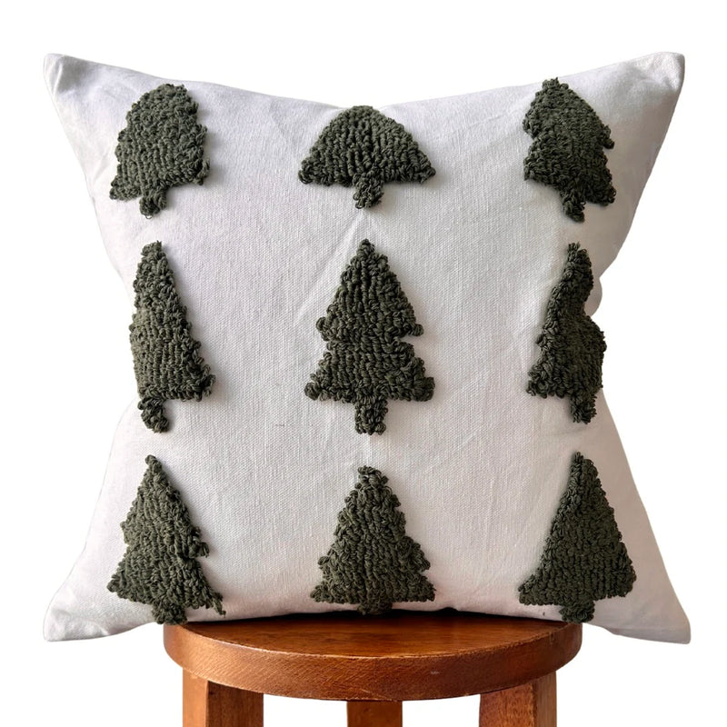 Busa Designs Tufted Christmas Tree Pillow Cover
