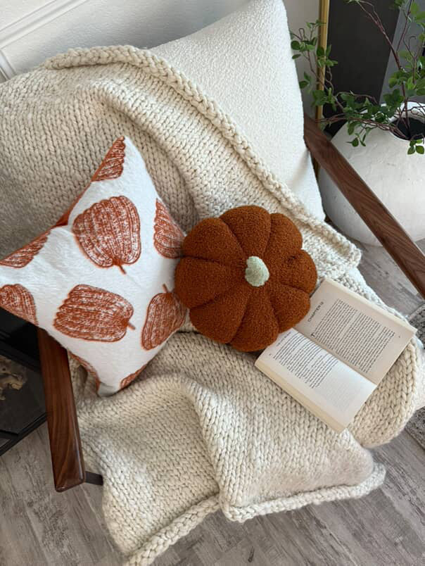 Busa Designs White Pumpkin Pillow Cover