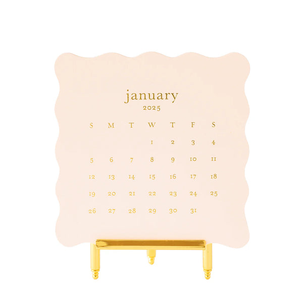 Sugar Paper 2025 Pink Scallop Desk Calendar