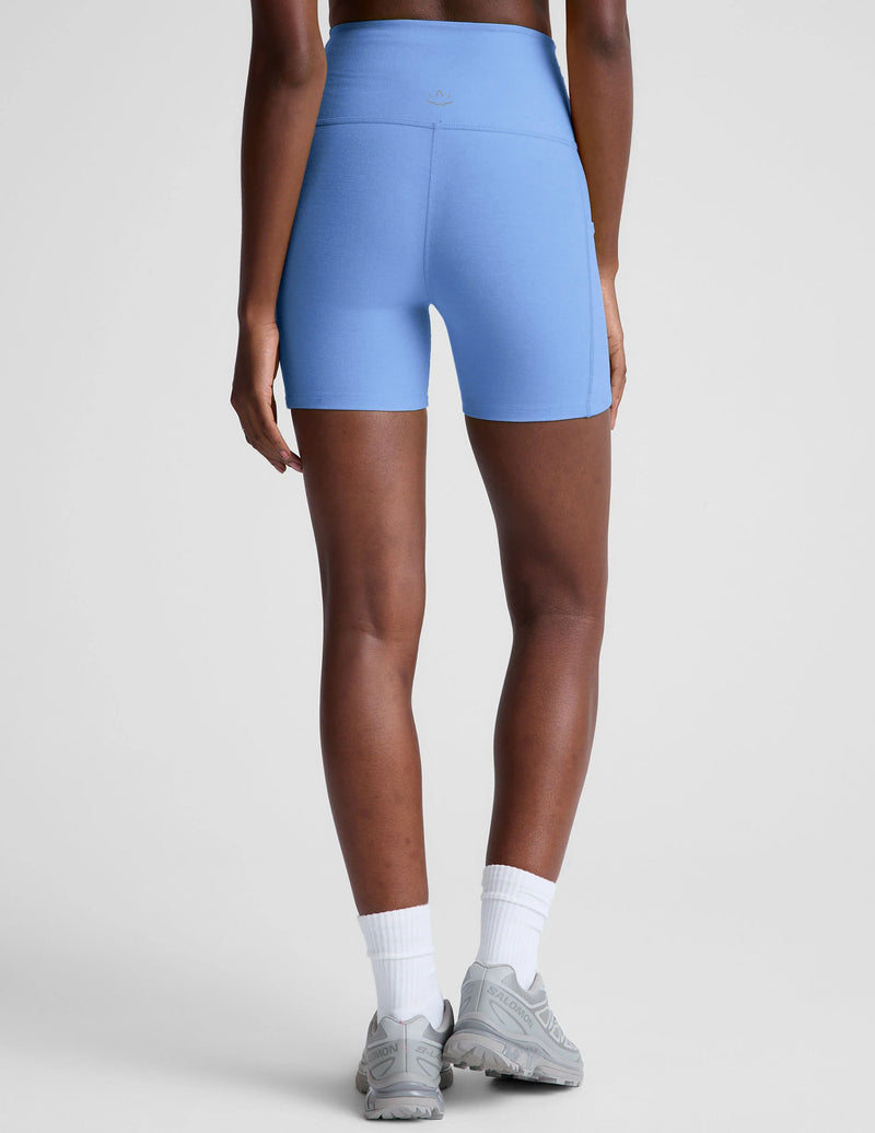 Beyond Yoga Spacedye Keep Pace 5" Pocket Short Flower Blue Heather
