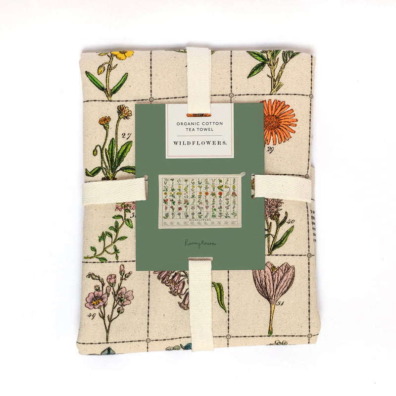 Roomytown Organic Cotton Tea Towel - Wildflowers