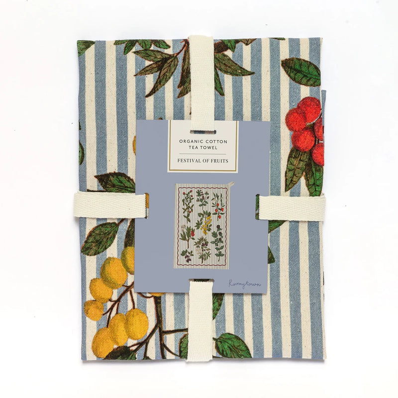 Roomytown Organic Cotton Tea Towel - Festival of Fruits