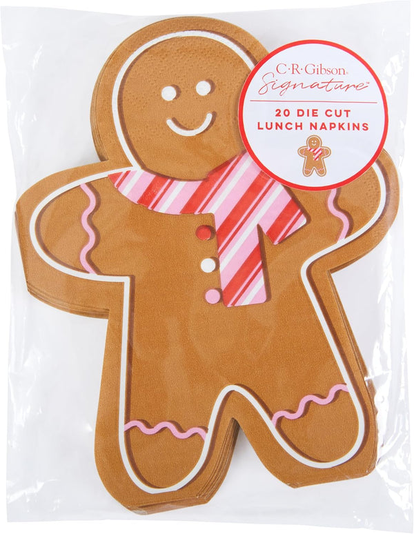 CR Gibson Holiday Gingerbread Die Cut Lunch Napkin
