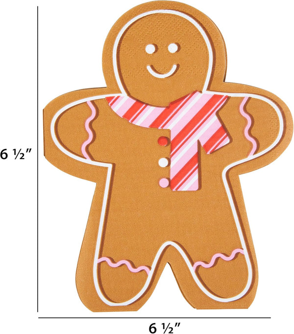 CR Gibson Holiday Gingerbread Die Cut Lunch Napkin