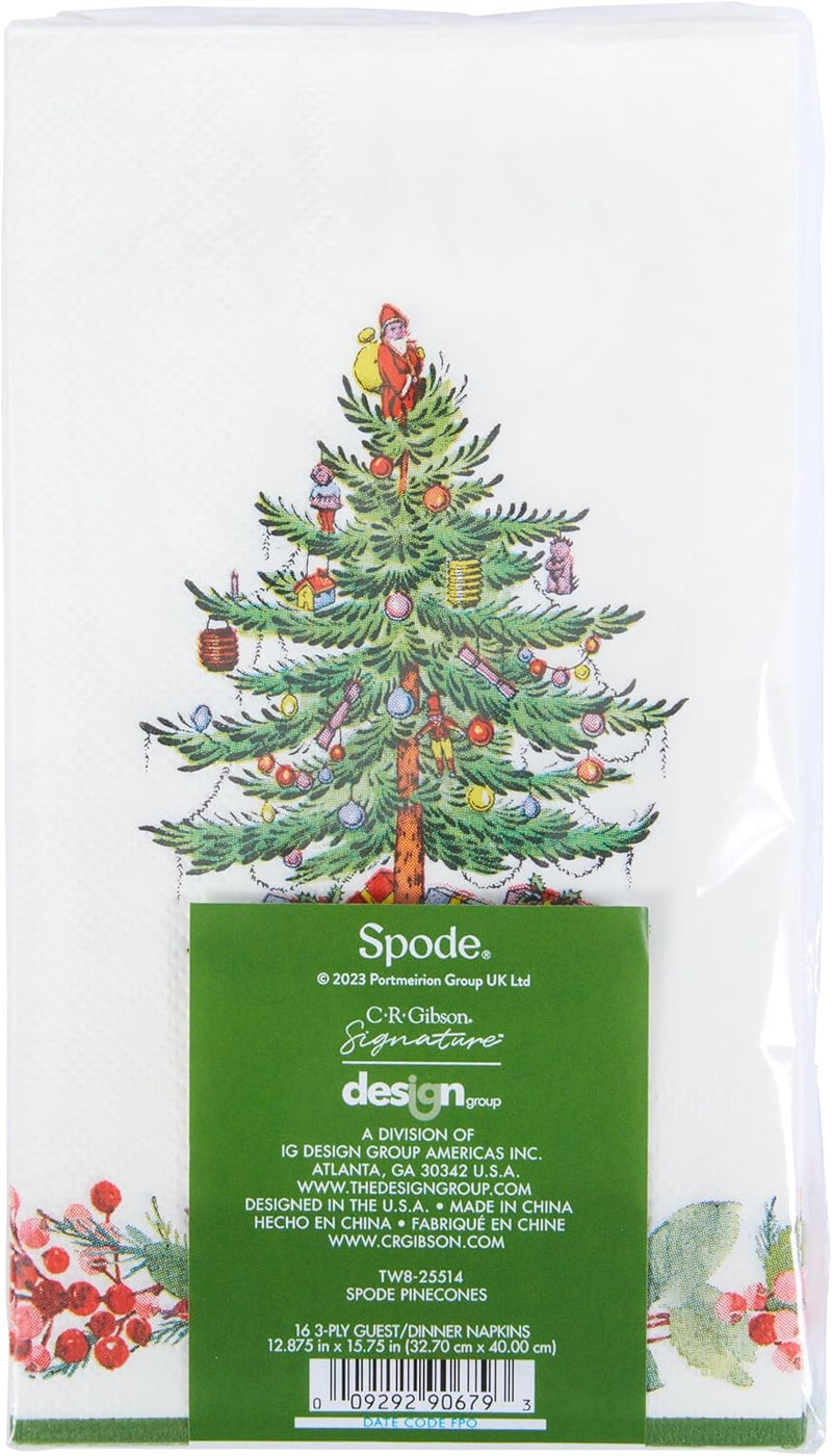 CR Gibson Spode Pinecone Guest Dinner Napkins