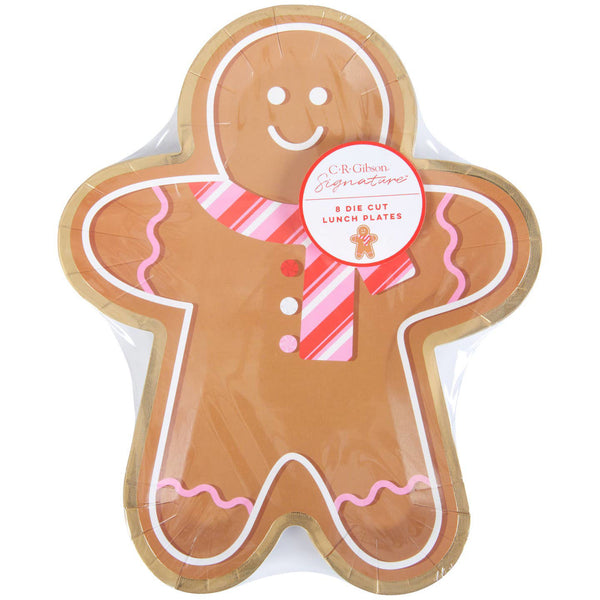 CR Gibson Holiday Gingerbread Die Cut Lunch Plate