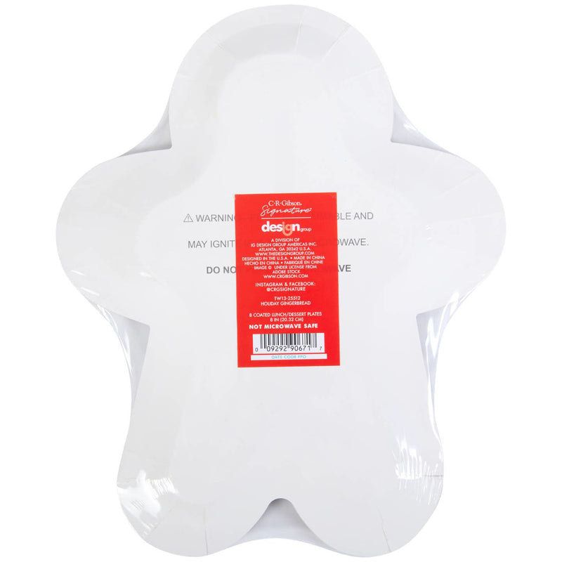 CR Gibson Holiday Gingerbread Die Cut Lunch Plate
