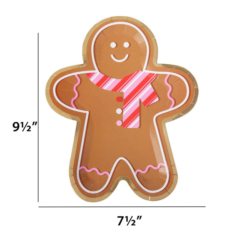 CR Gibson Holiday Gingerbread Die Cut Lunch Plate