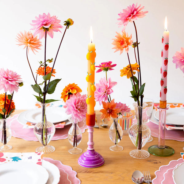 Talking Tables Statement Strawberry Lilac Dinner Candles