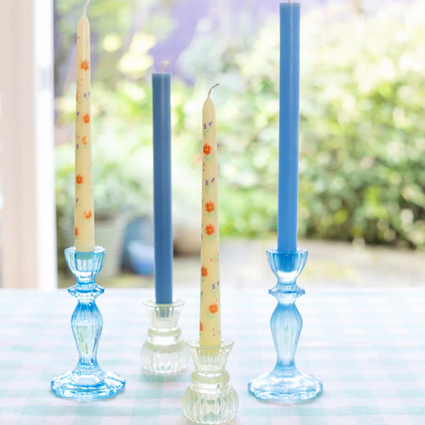 Talking Tables Boho Blue Glass Candle Holder