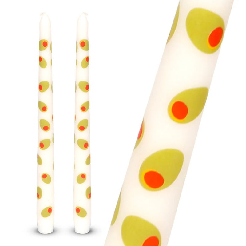 Talking Tables Olive Taper Dinner Candles - 2 Pack