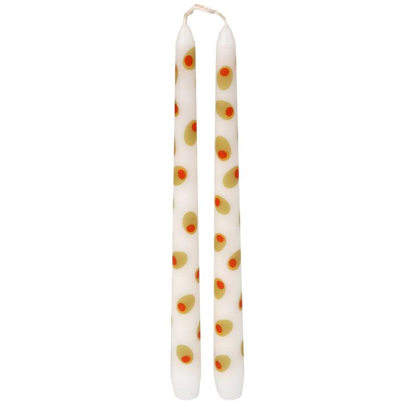 Talking Tables Olive Taper Dinner Candles - 2 Pack