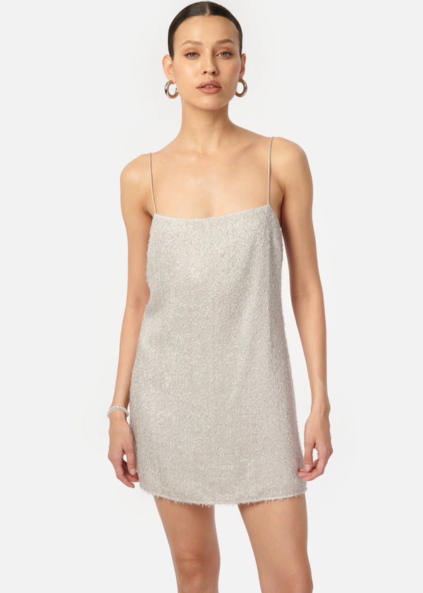 Cami NYC Rin Metalic Chiffon Mini Dress Haze