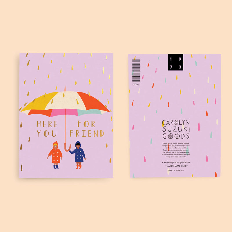 Carolyn Suzuki Goods Raindrops Sympathy Card