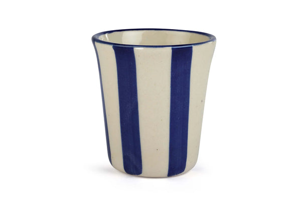 Casa Amarosa Blue Stripe Drinking Glass- 3 inches