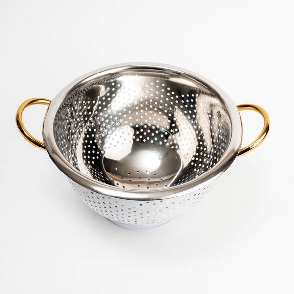 Casa Amarosa Colum Steel Colander White - 13.25 x 10.75 x 6 Inches