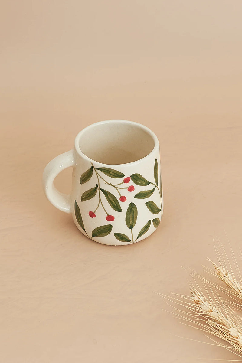 Casa Amarosa Olive leaf Coffee Mug- Yellow , 3.5 X 3 Inches