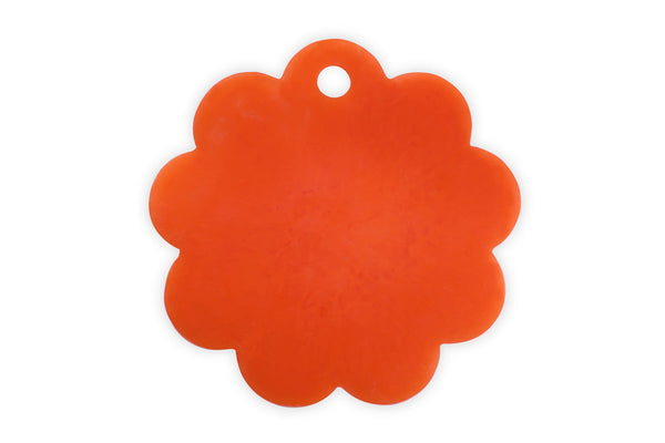 Casa Amarosa Scallop Resin Cheese Charcuterie Board, Orange - 9 Inches