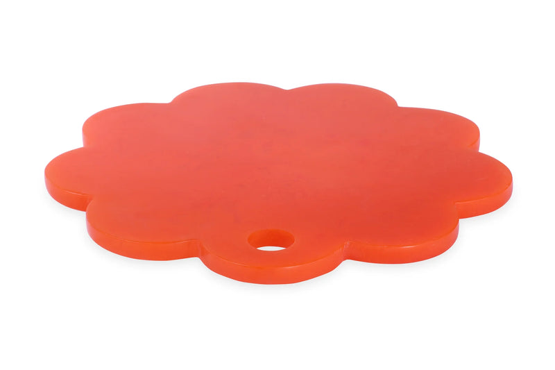 Casa Amarosa Scallop Resin Cheese Charcuterie Board, Orange - 9 Inches