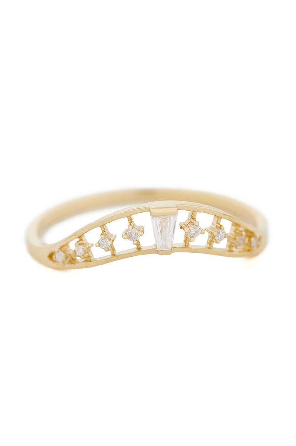 Celine Daoust Crown & Baguette Diamond Ring