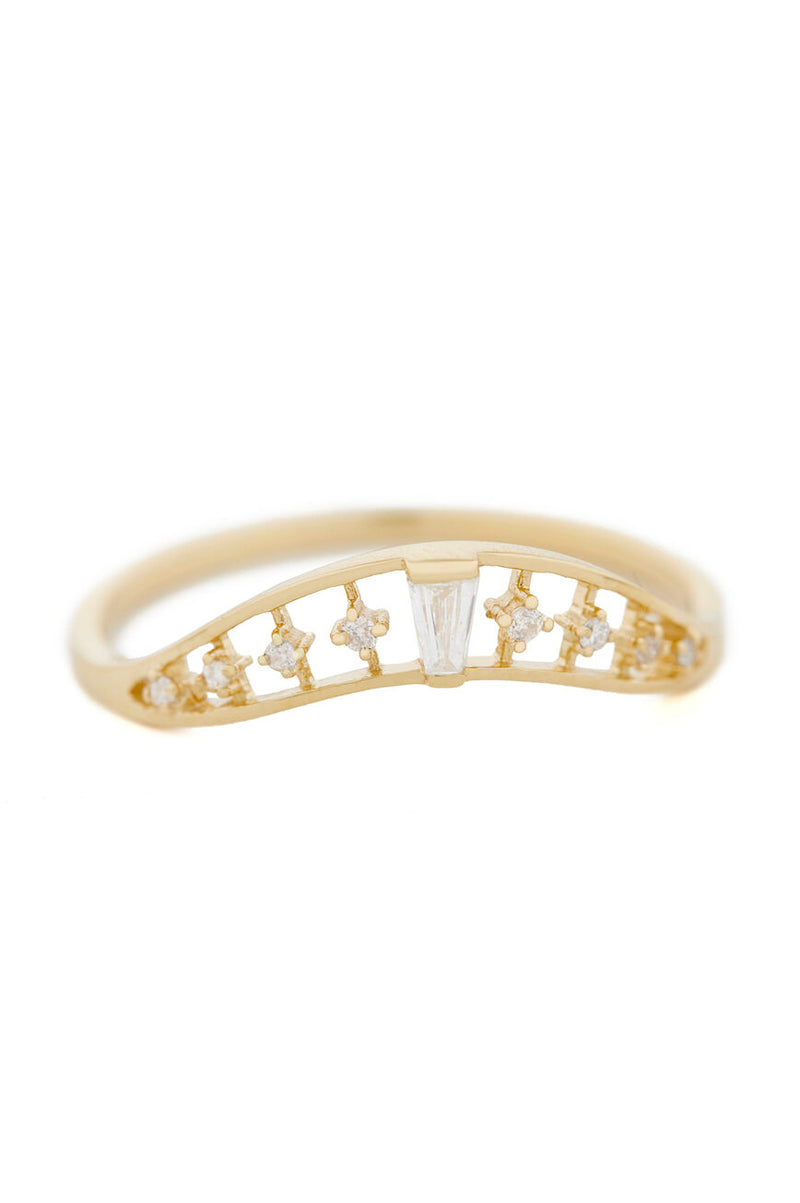 Celine Daoust Crown & Baguette Diamond Ring