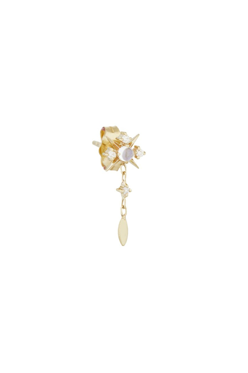 Celine Daoust Moonstone & Diamonds Starburst Single Earring