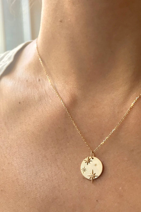 Celine Daoust Star Medaillon & Diamonds Chain Necklace