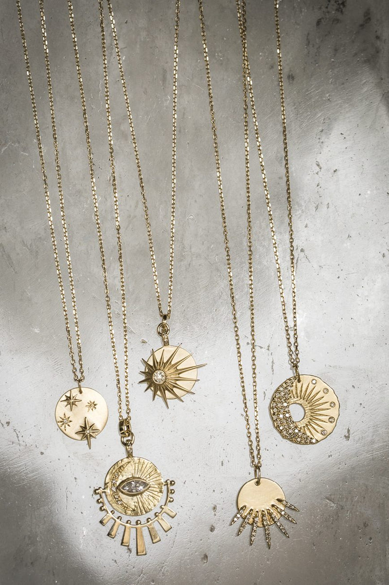 Celine Daoust Star Medaillon & Diamonds Chain Necklace