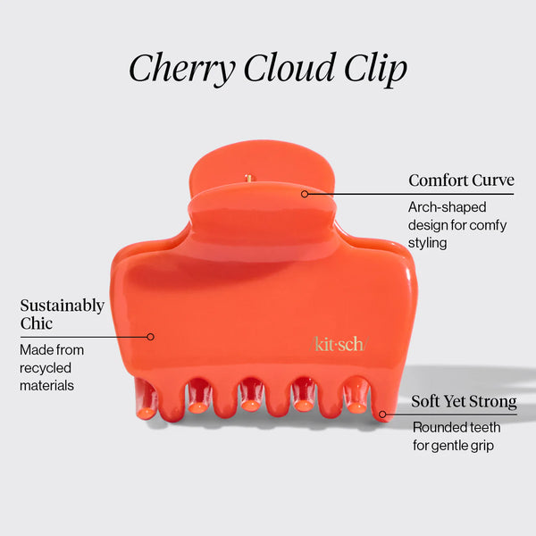 Kit.Sch Recycled Plastic Medium Cloud Clip - Cherry