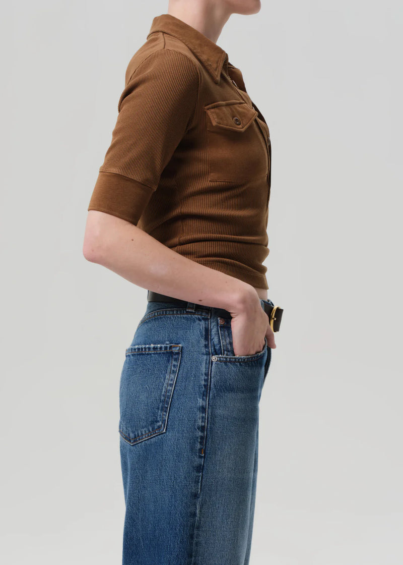 Citizens of Humanity Amina Polo Shirt In Manuka