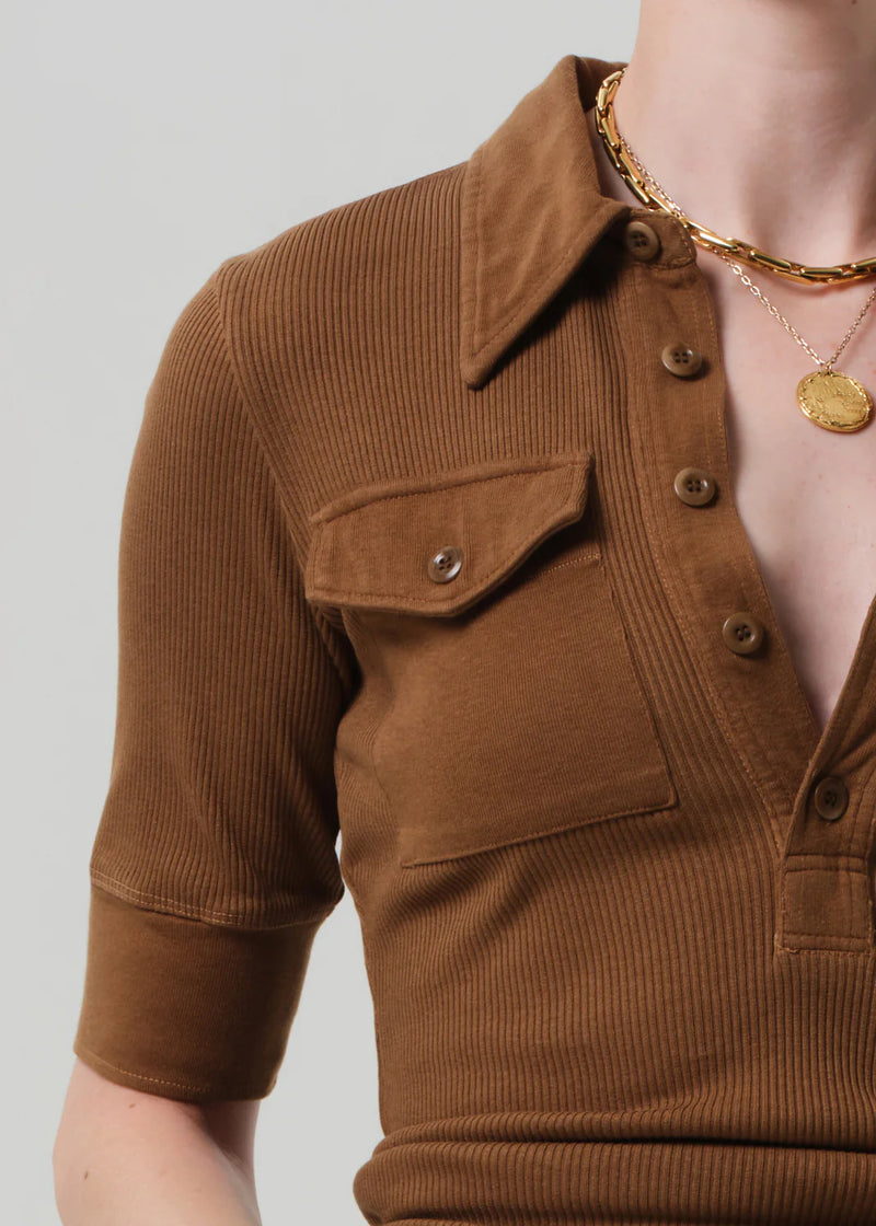 Citizens of Humanity Amina Polo Shirt In Manuka
