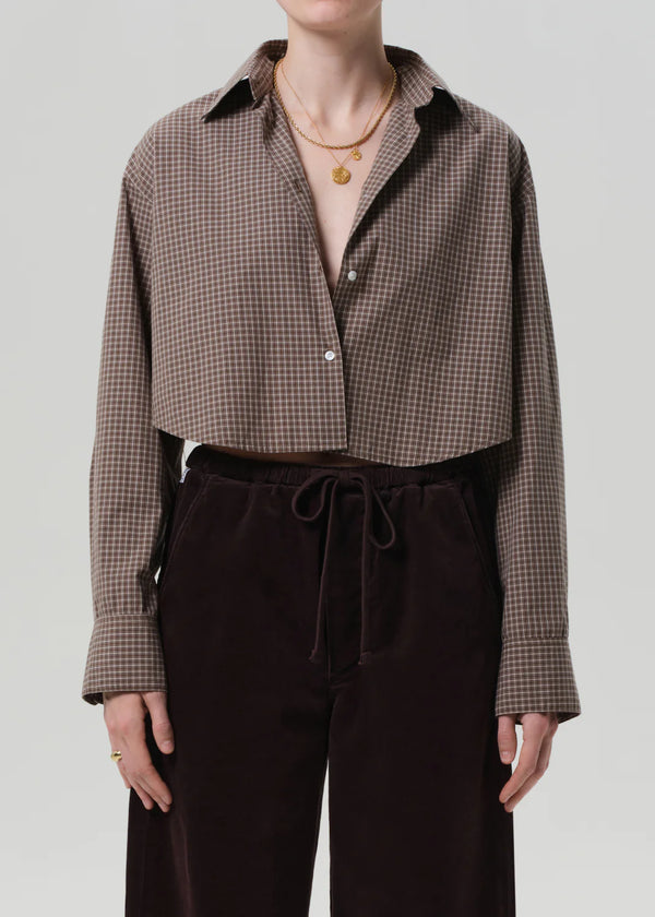 Citizens of Humanity Ana Cropped Shirt In Heritage Plaid