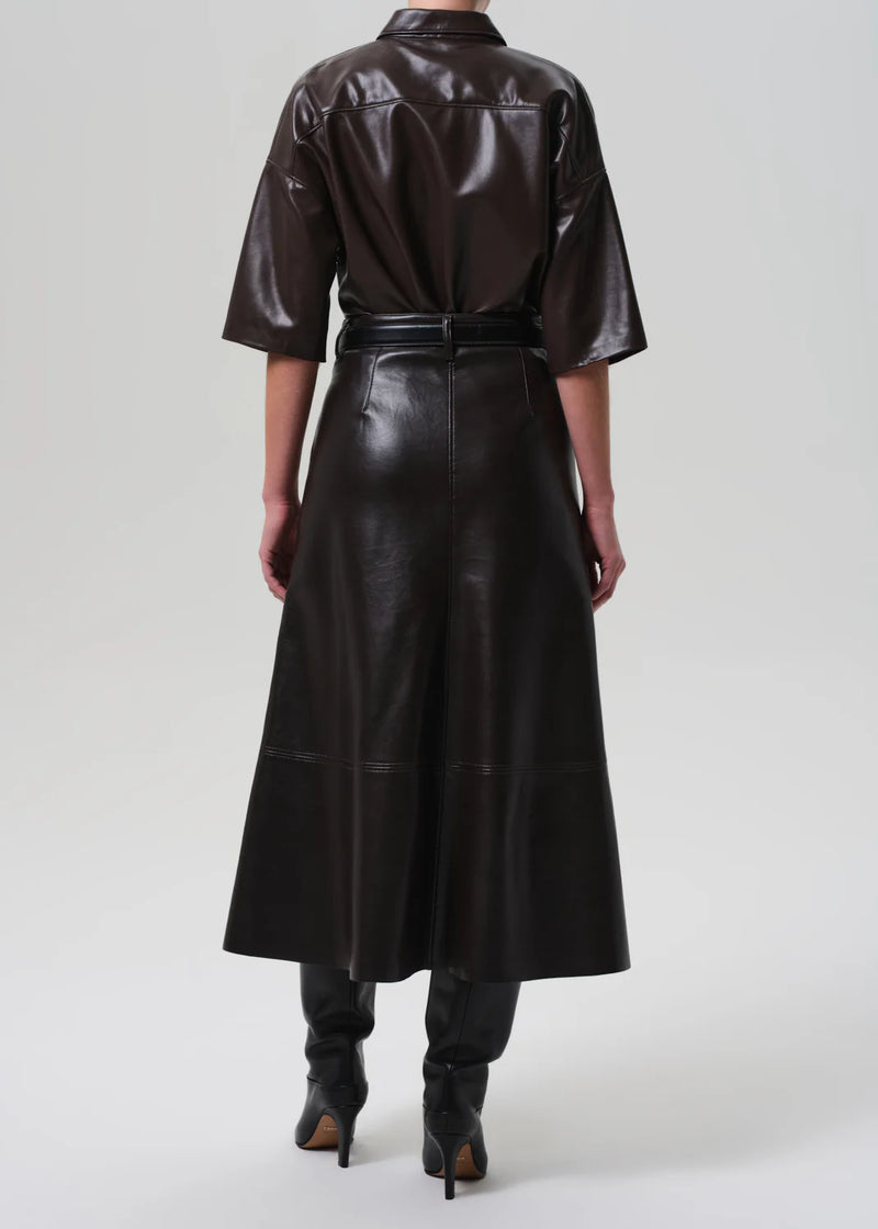 Citizens of Humanity Cassia Leather Skirt Chocolate