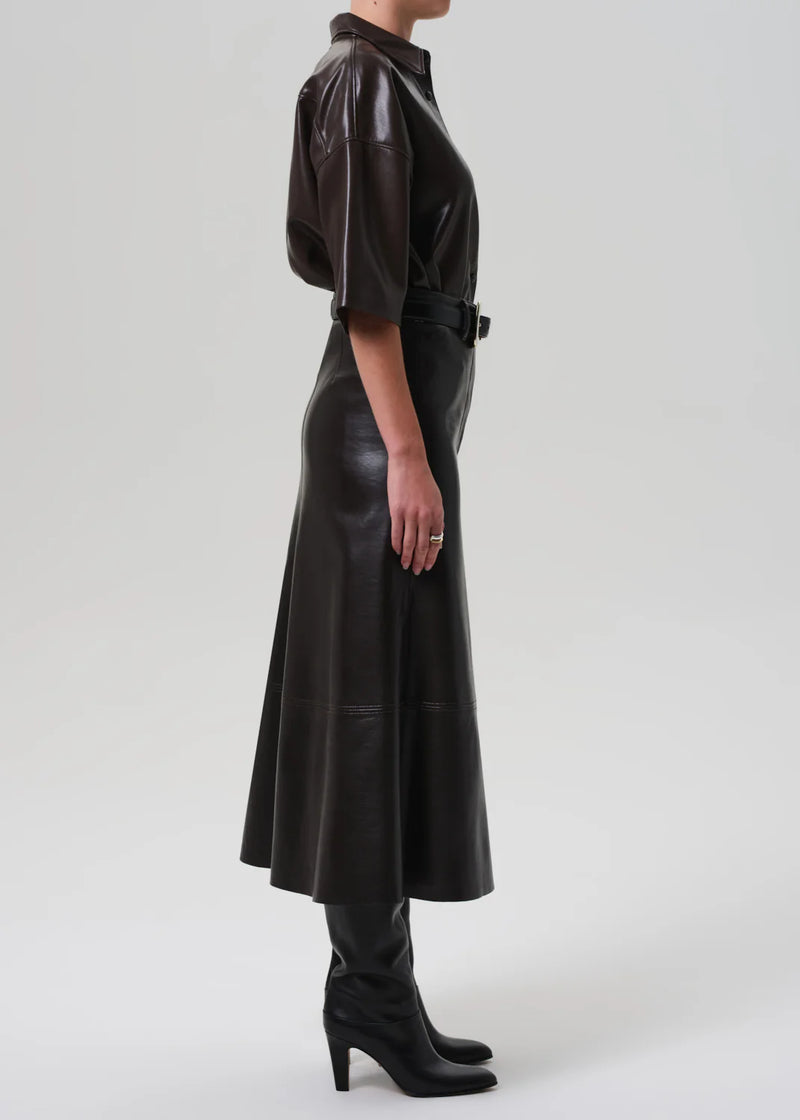 Citizens of Humanity Cassia Leather Skirt Chocolate