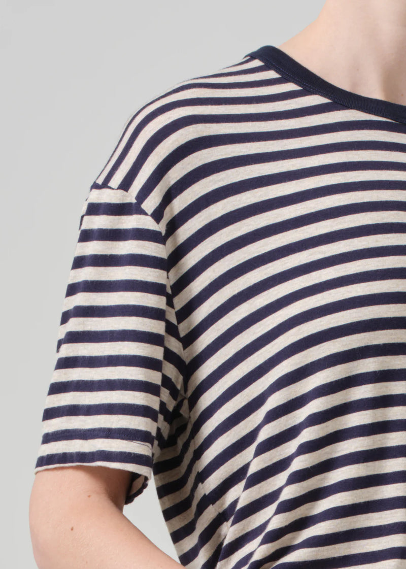 Citizens of Humanity Elisabetta Relaxed Tee In Navy Stripe