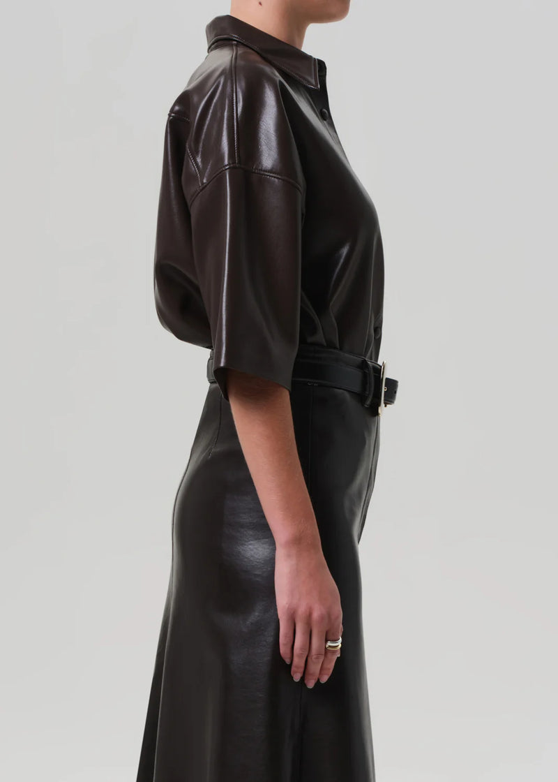 Citizens of Humanity Frances Cropped Cape Button Up In Chocolate