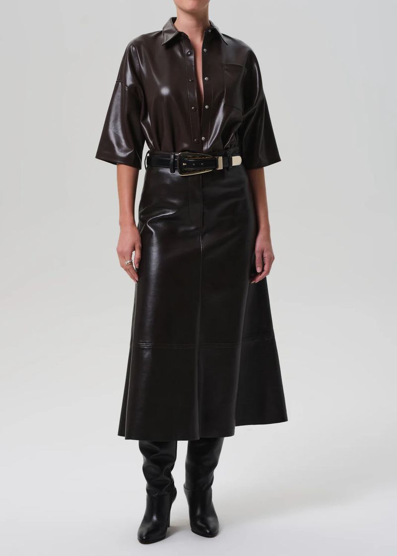 Citizens of Humanity Frances Cropped Cape Button Up In Chocolate