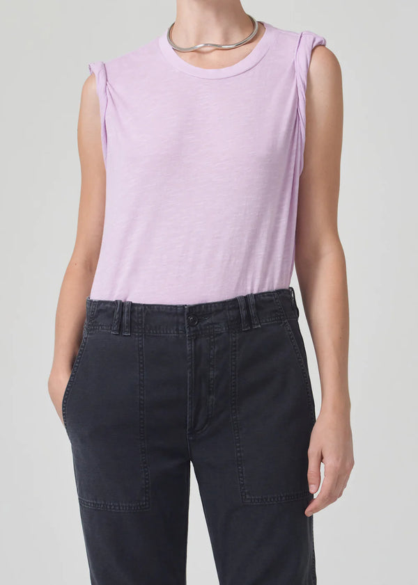 Citizens of Humanity Kelsey Roll Sleeve Tee Lavender