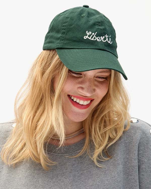 Clare V. Baseball Hat - Embroidered Liberte - Forest