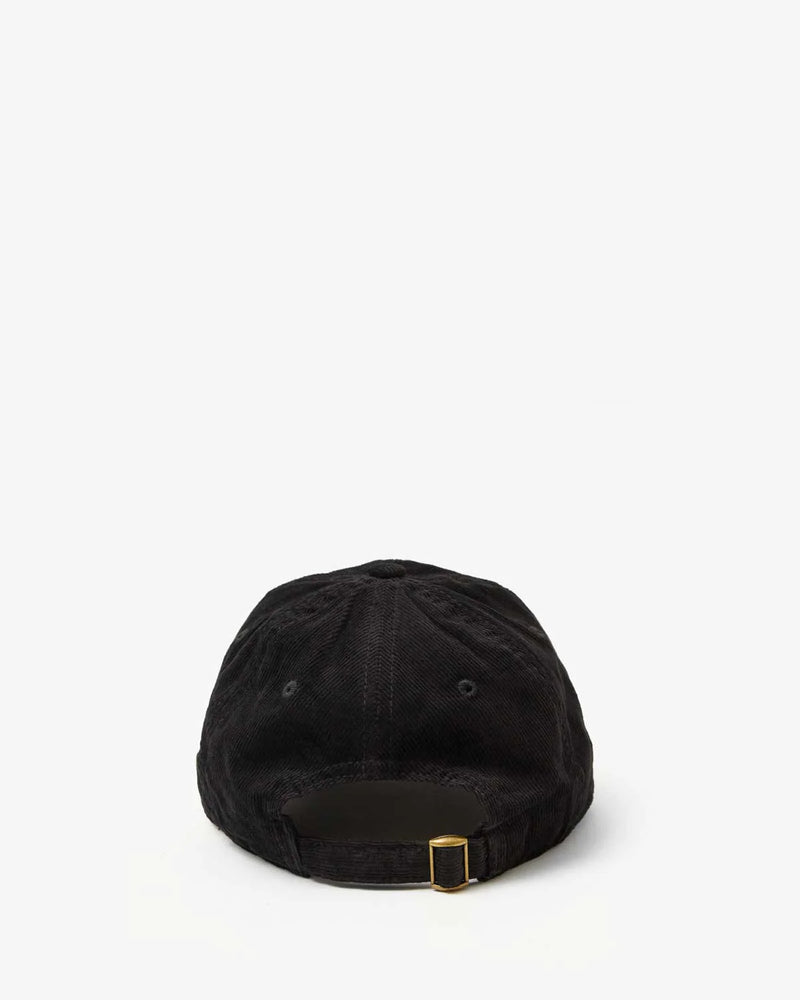 Clare V. Corduroy Baseball Hat - Embroidered Le Weekend Black