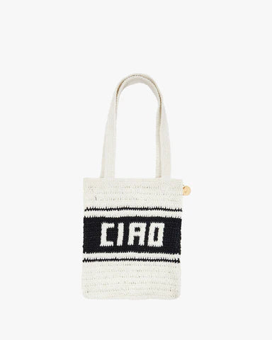 Clare V. Cosette Crochet Ciao White/Black