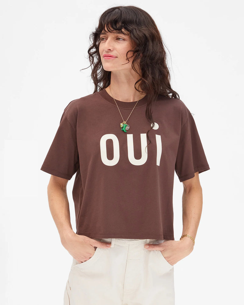 Clare V. Le Carre Tee - Oui - Chocolate