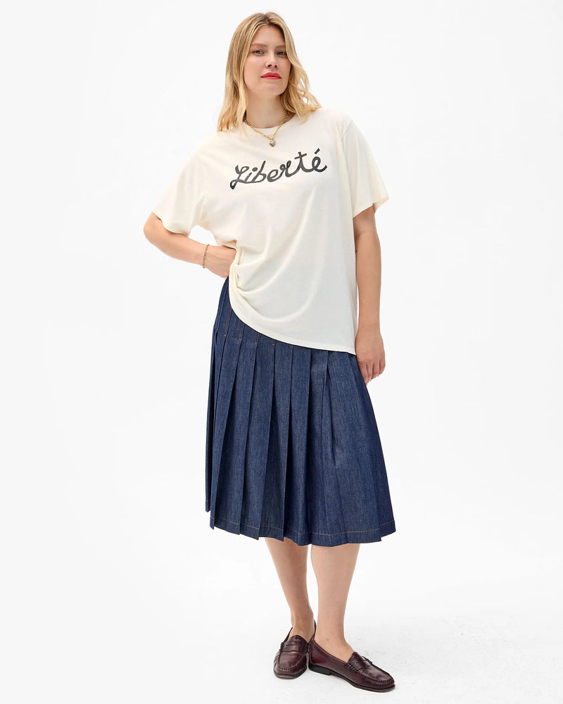 Clare V. Original Tee - Cotton/Linen Liberte - Cream