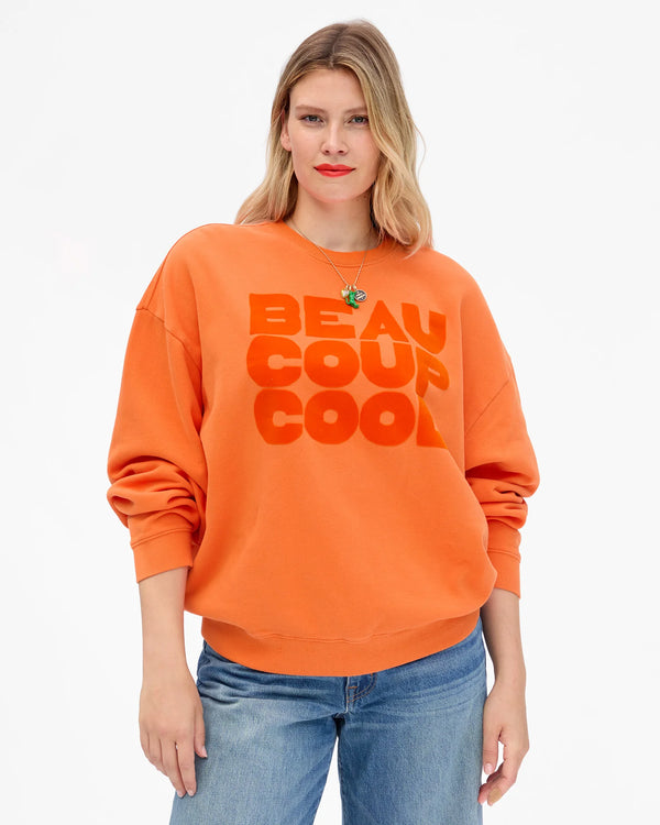 Clare V. Oversized Sweatshirt - Flocked Beaucoup Cool - Zucca