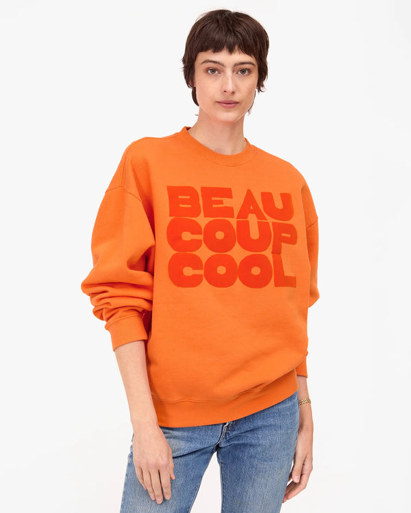 Clare V. Oversized Sweatshirt - Flocked Beaucoup Cool - Zucca
