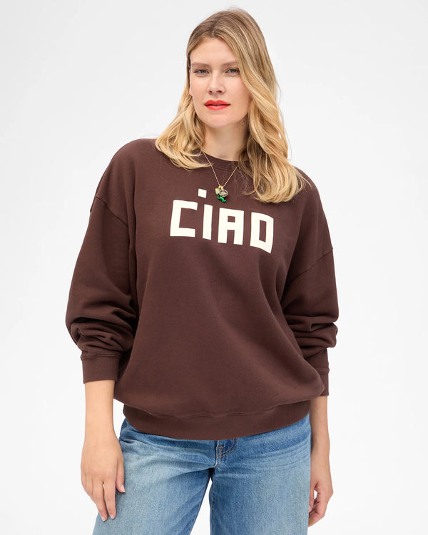 Clare V. Oversized Sweatshirt - Block Ciao Chocolate