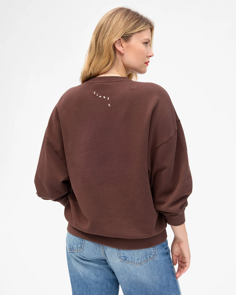 Clare V. Oversized Sweatshirt - Block Ciao Chocolate